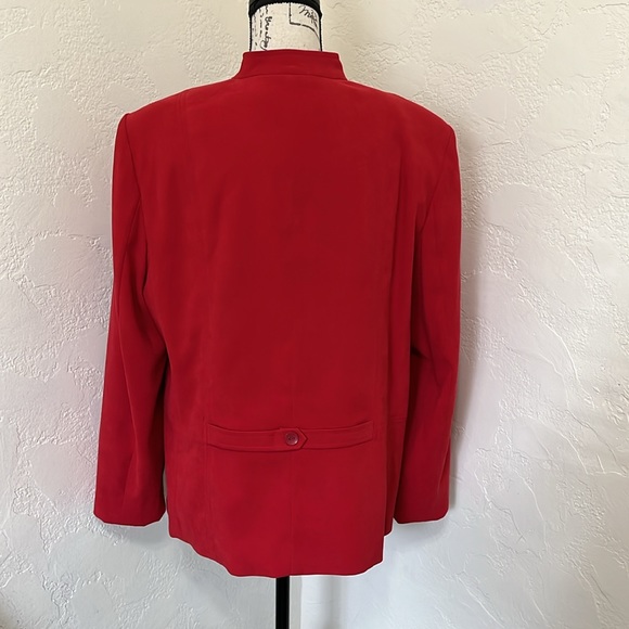 JM Collection Red Button Down Jacket Size 16. - Picture 7 of 13
